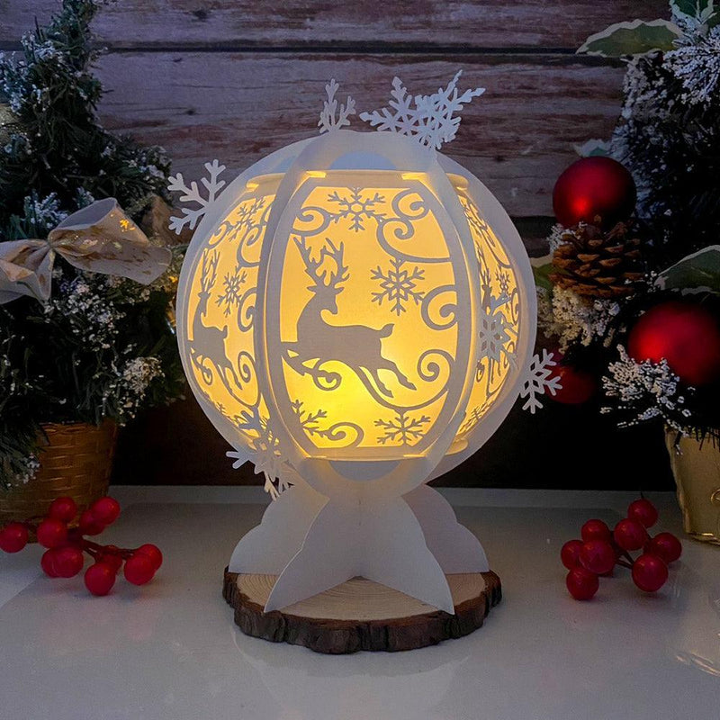 Xmas Deer - Snowball Lantern File - Cricut File - LightBoxGoodMan - LightboxGoodman