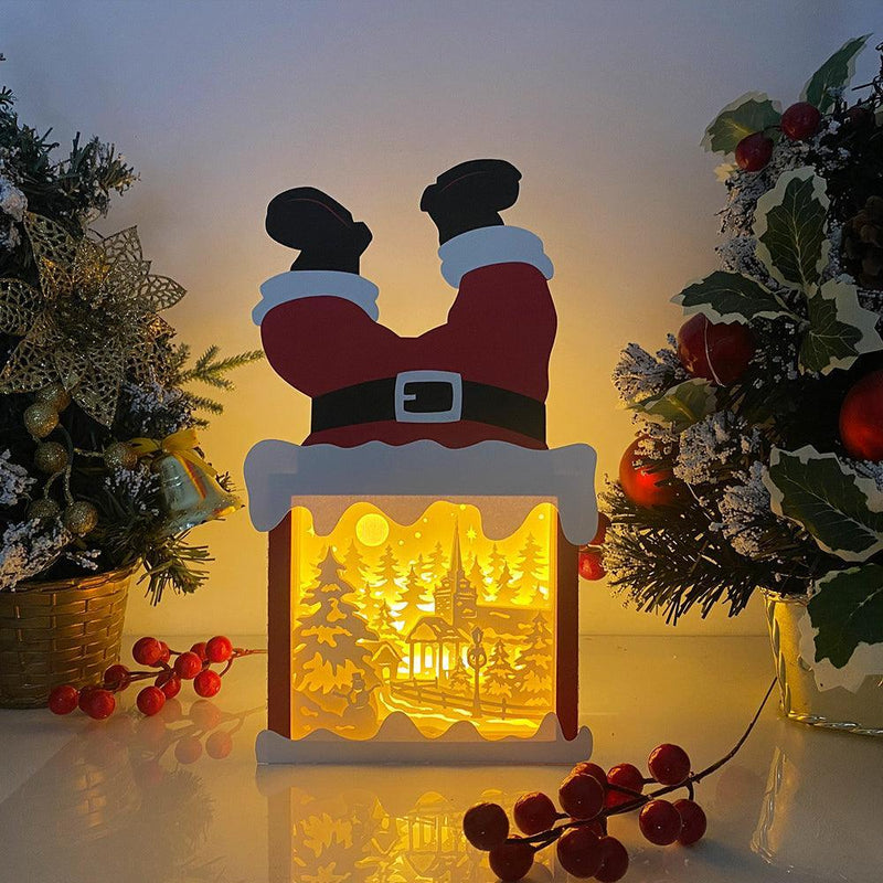 Xmas - Paper Cut Santa Light Box File - Cricut File - 28,4x14,7cm - LightBoxGoodMan - LightboxGoodman