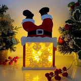 Xmas Reindeer - Paper Cut Santa Light Box File - Cricut File - 28,4x14,7cm - LightBoxGoodMan