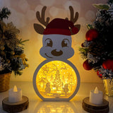 Xmas Snowman - Paper Cut Reindeer Light Box File - Cricut File - 29x14,6cm - LightBoxGoodMan