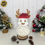 Xmas Snowman - Paper Cut Reindeer Light Box File - Cricut File - 29x14,6cm - LightBoxGoodMan - LightboxGoodman