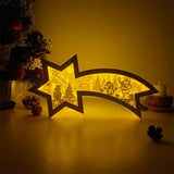 Xmas Snowman - Paper Cut Star Light Box File - Cricut File - 28x13.7cm - LightBoxGoodMan