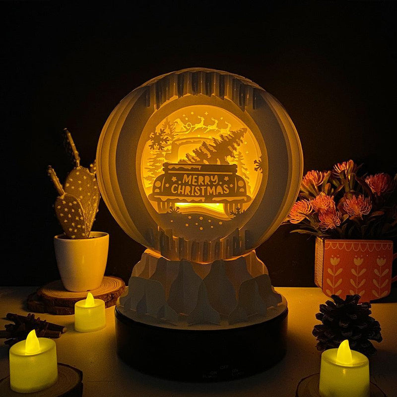Xmas Truck - 3D Pop-up Light Box Globe File - Cricut File - LightBoxGoodMan - LightboxGoodman