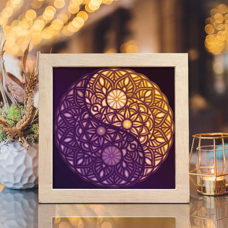 Yin Yang Mandala 2 – Paper Cut Light Box File - Cricut File - 20x20cm - LightBoxGoodMan - LightboxGoodman