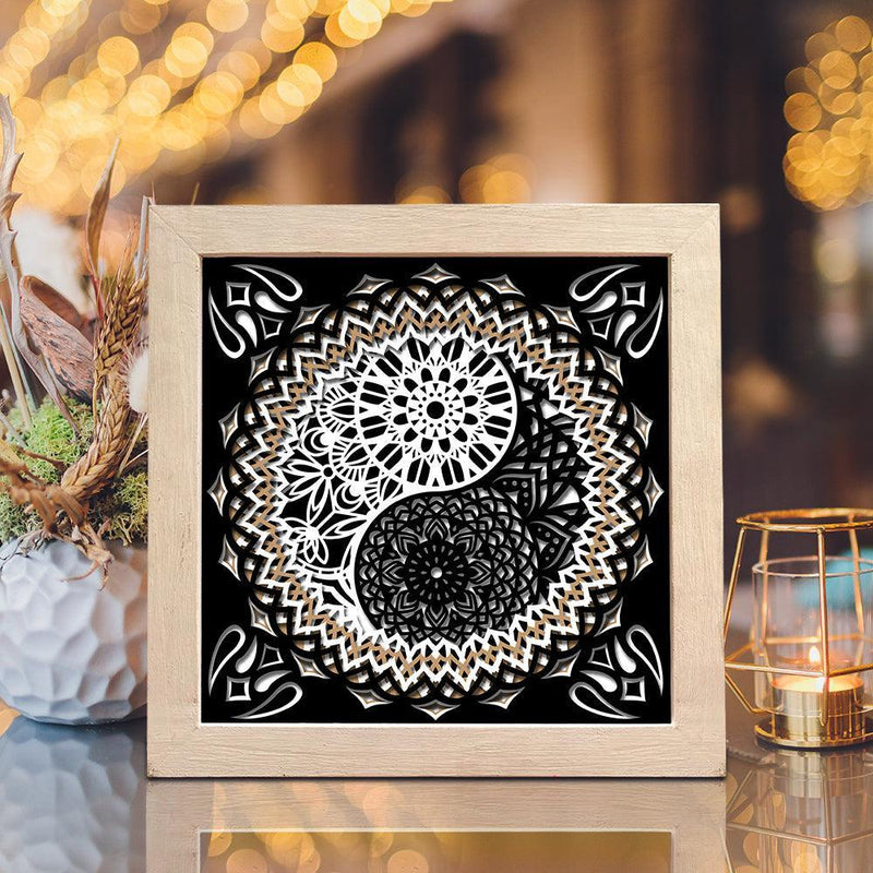 Yin Yang Mandala 3 – Paper Cut Light Box File - Cricut File - 20x20cm - LightBoxGoodMan - LightboxGoodman