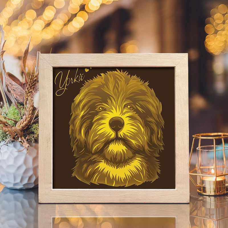 Yorkie – Paper Cut Light Box File - Cricut File - 8x8 inches - LightBoxGoodMan - LightboxGoodman