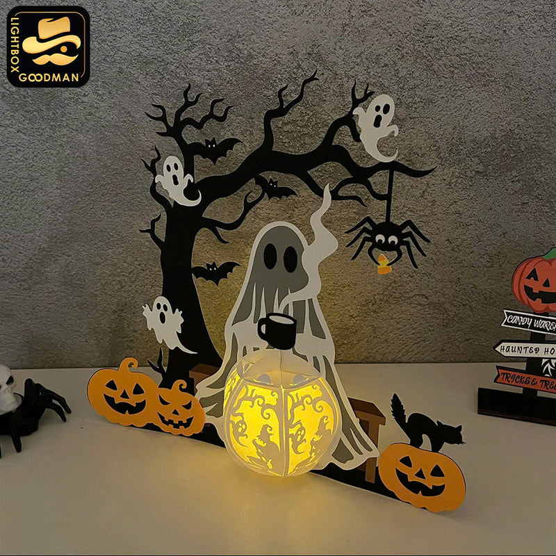 Chilling Ghost - Halloween Themed 3D Lantern File - Cricut File - LightBoxGoodMan