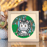 Zebra Jungle – Paper Cut Light Box File - Cricut File - 8x8 inches - LightBoxGoodMan