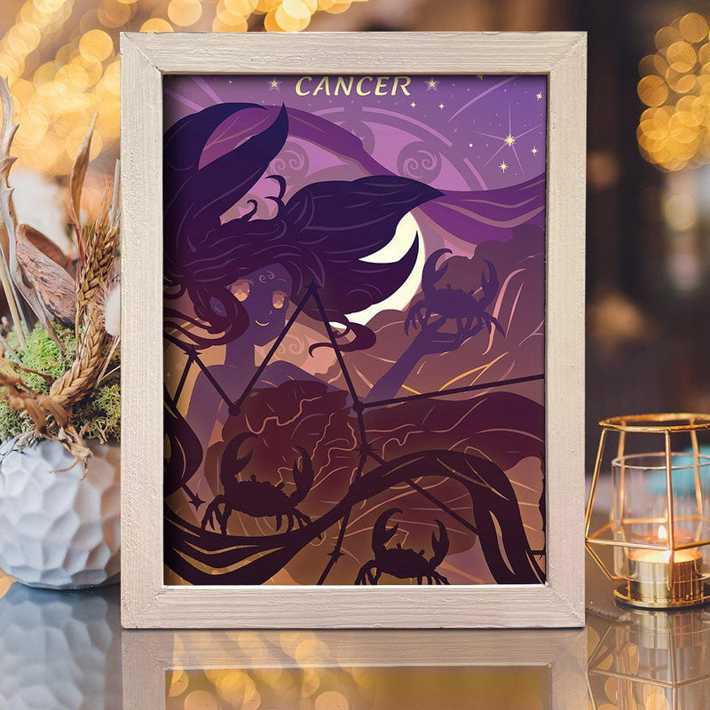 Zodiac Cancer – Paper Cut Light Box File - Cricut File - 20x26cm - LightBoxGoodMan - LightboxGoodman