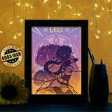 Zodiac Leo 3D Paper Cutting Light Box - LightboxGoodman