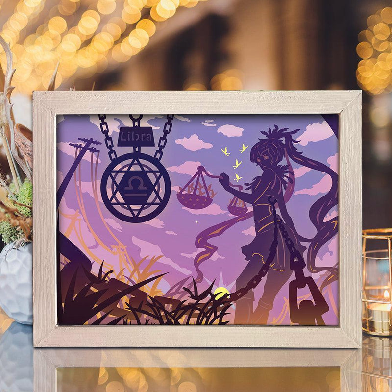 Zodiac Libra – Paper Cut Light Box File - Cricut File - 20x26cm - LightBoxGoodMan - LightboxGoodman